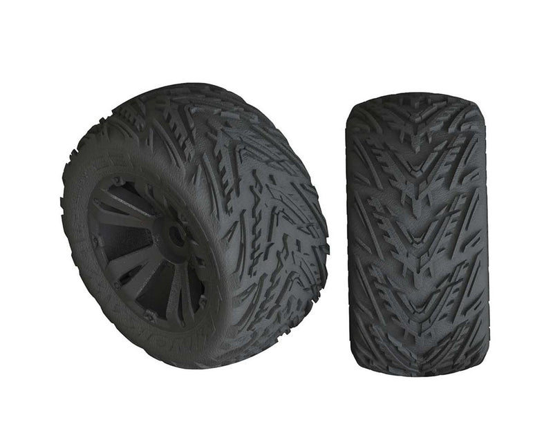 Arrma dBoots Minokawa LP 4S Tyre Set, Glued, Black, 2 Pieces, AR550049
