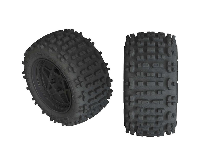 Arrma dBoots Backflip LP 4S Tyre Set, Glued, Black, 2 Pieces, AR550050