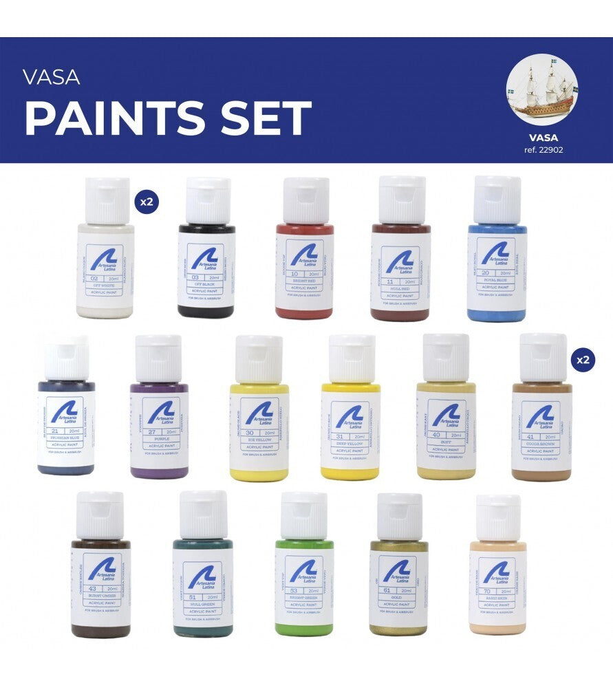 Artesania Paint Set for Ship Model #22902 Vasa