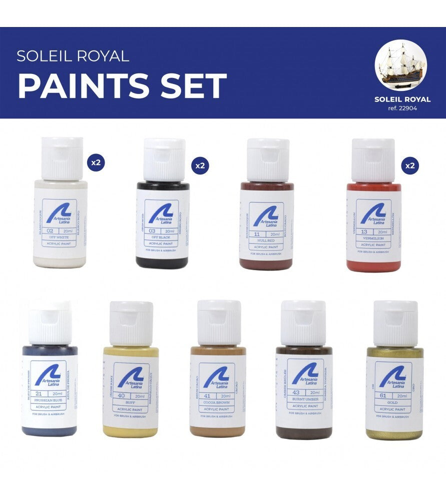 Artesania Paint Set for Ship Model #22904 Soleil Royal ART-277PACK16