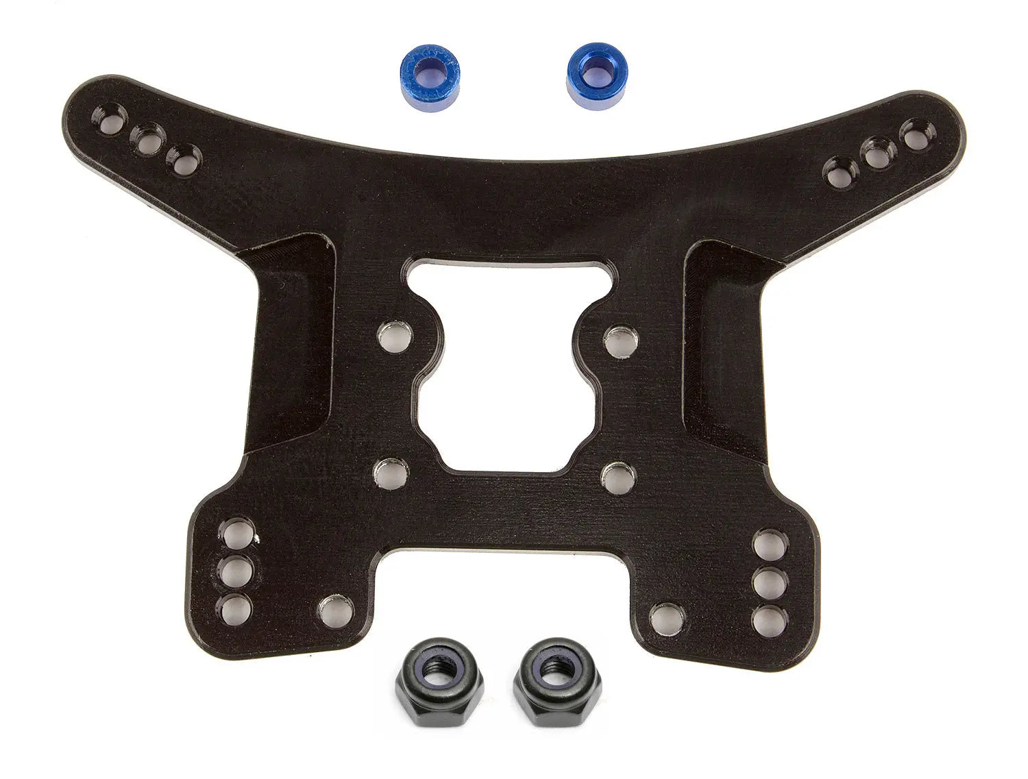 ASS21560 FT 1:14 Rear Shock Tower, black aluminum Team Associated