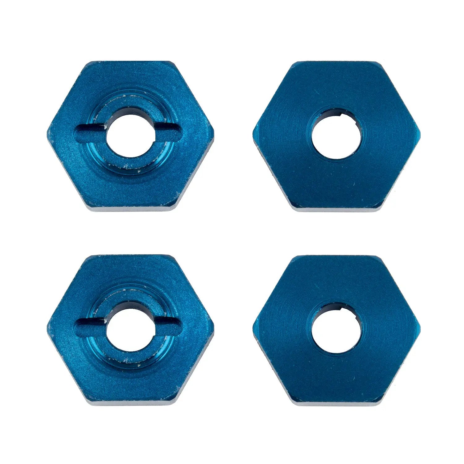 ASS21562 FT 1:14 Wheel Hexes, blue aluminum Team Associated