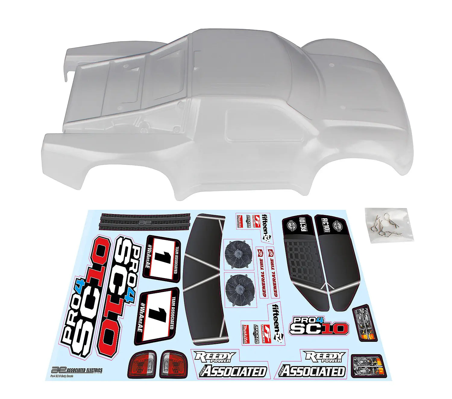 ASS25859 Pro4 SC10 Contender Body, clear Team Associated