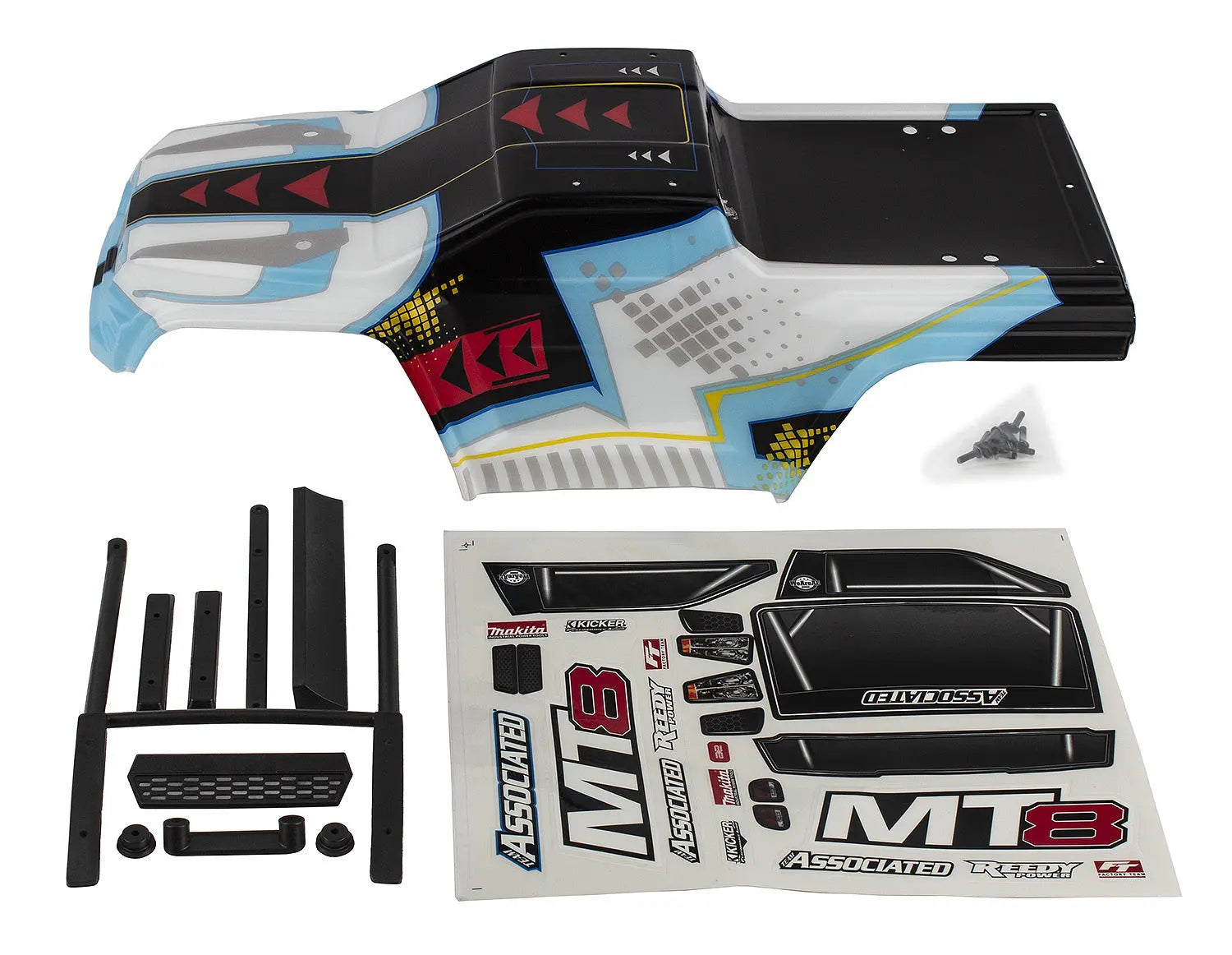 ASS25921 RIVAL MT8 Body Set, painted Team Associated