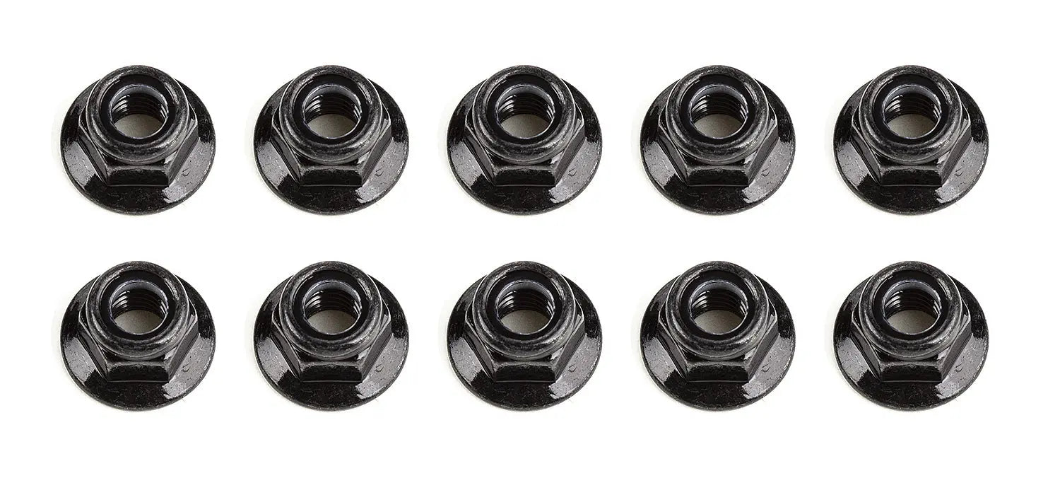 ASS25945 M5 Locknuts, flanged, black Team Associated