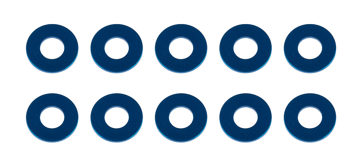 ASS31387 Washers, 7.8x3.5x0.5mm, blue aluminum Team Associated