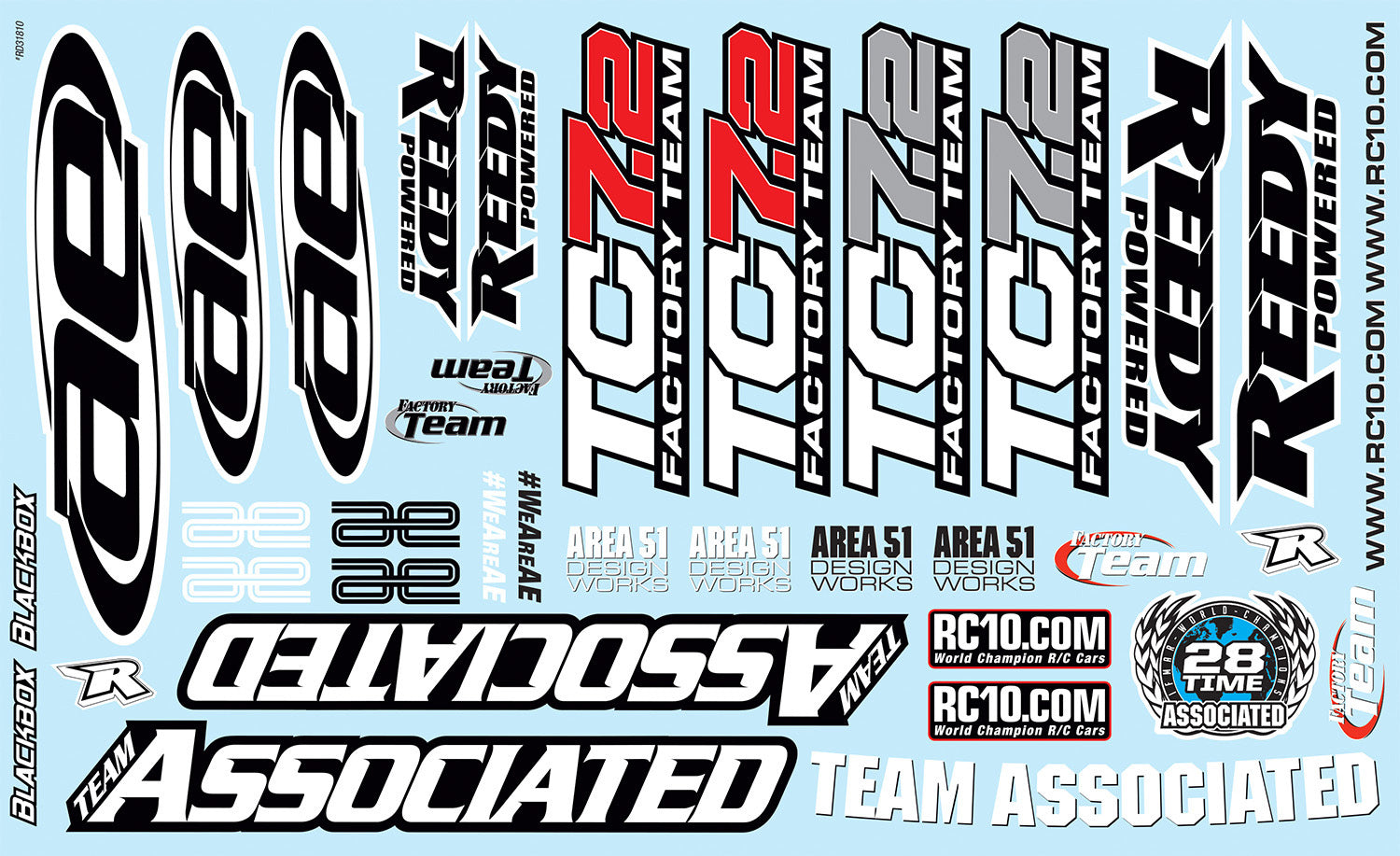 ASS31810 TC7.2 Decal Sheet Team Associated