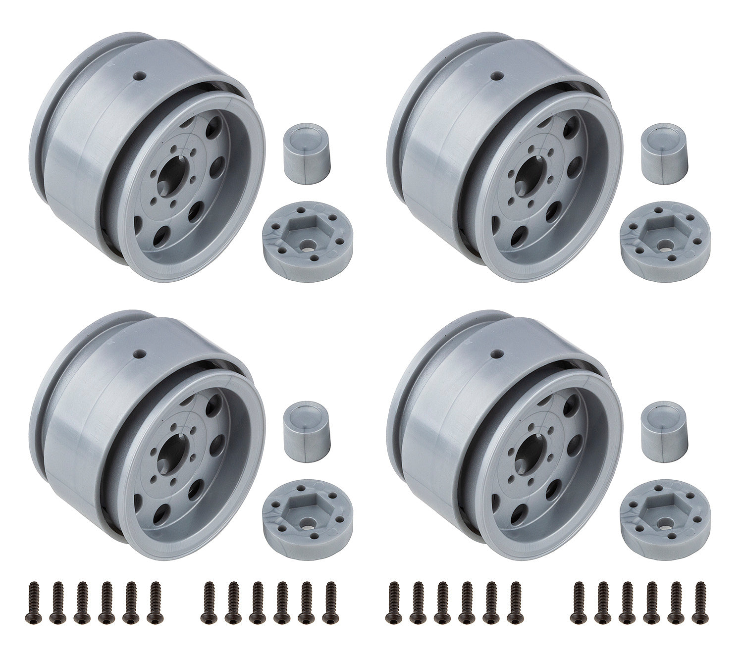 ASS42108 Enduro The Ocho Wheels, 1.90 in, silver Team Associated