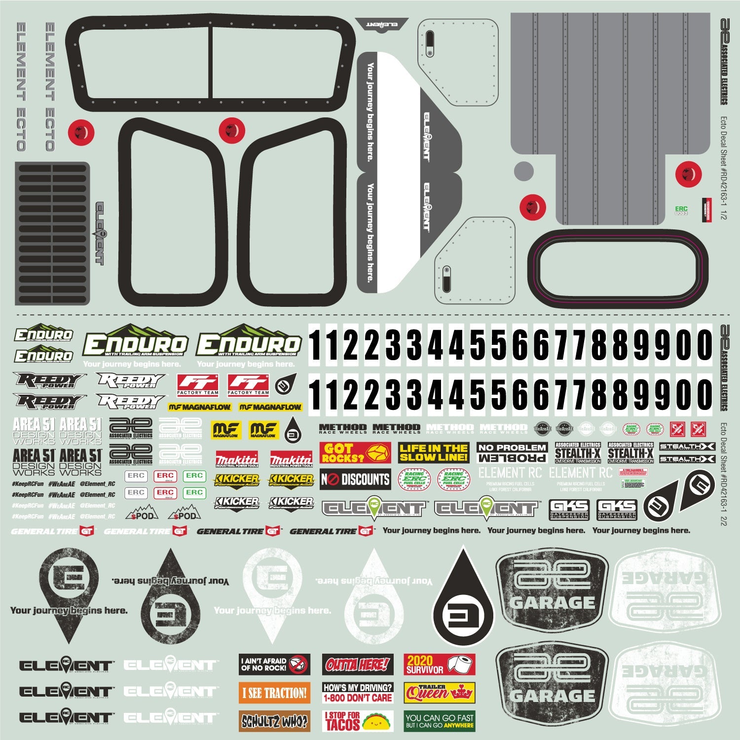ASS42163 Enduro Ecto Decal Sheet Team Associated