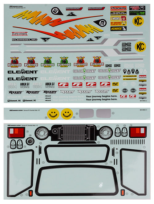 ASS42197 Bushido+ Body Decal Sheets TEAM ASSOCIATED
