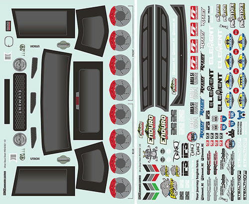 ASS42352 Enduro SE, Utron Body Decal Sheets Team Associated