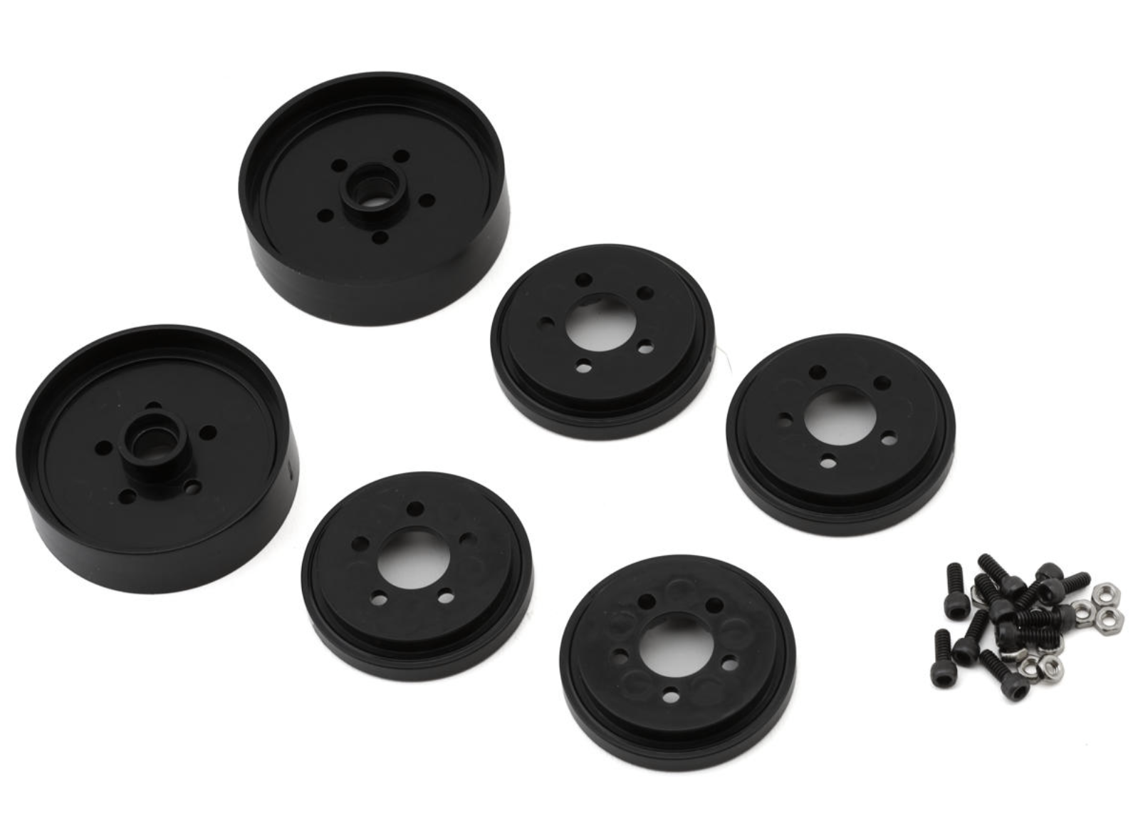 ASS6394 RC10 JAY HALSEY FRONT WHEELS, BLACK TEAM ASSOCIATED