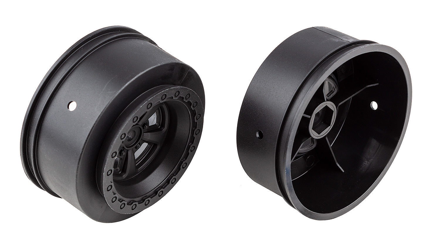 ASS71078 DR10 Drag Rear Wheels, black Team Associated