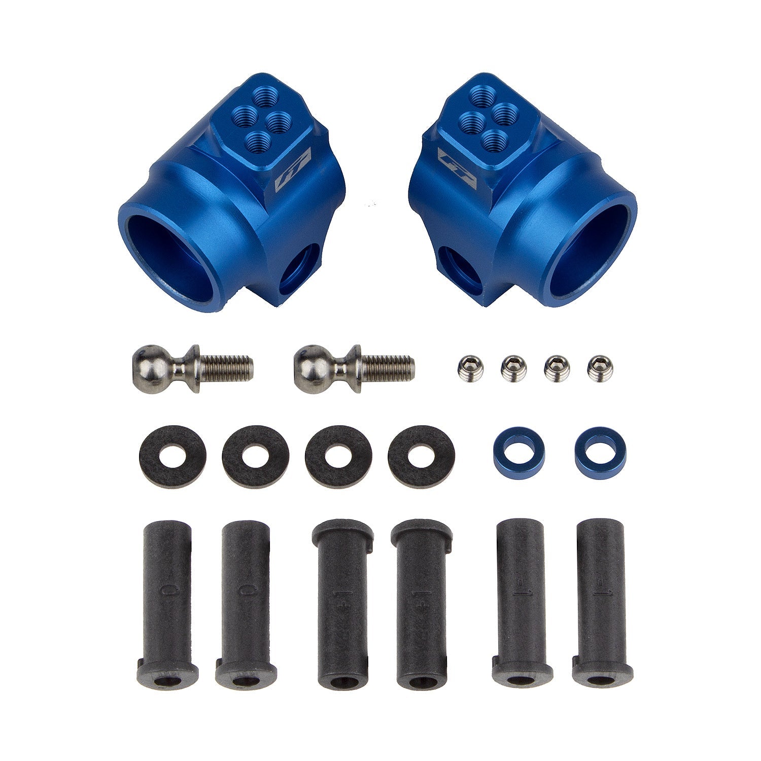ASS72011 DR10 FT Rear Hub Set, blue aluminum Team Associated
