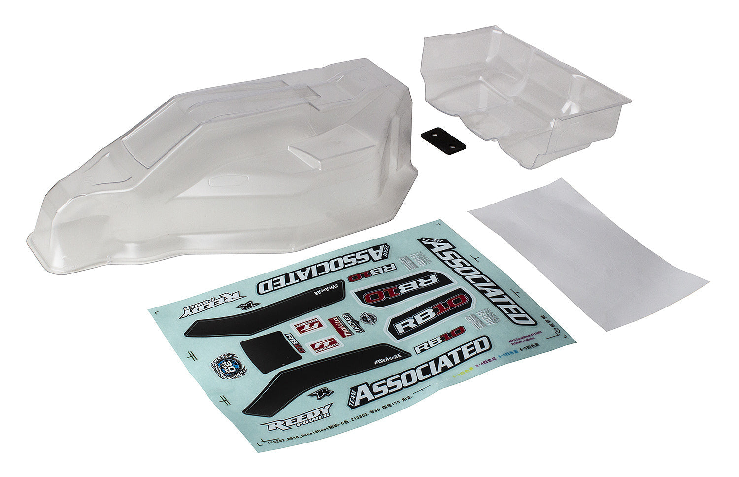 ASS72015 RB10 RTR Body and Wing, clear Team Associated