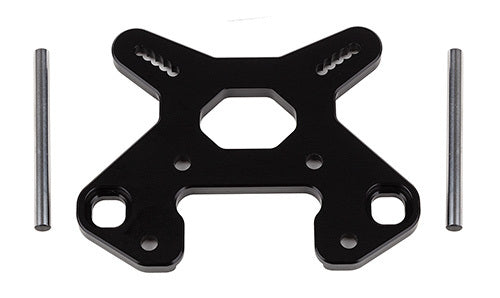 ASS81504 RC8B4 Front Shock Tower V2, black aluminum Team Associated