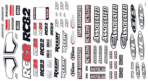 ASS89559 RC8.2 Decal Sheet Team Associated