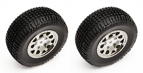 ASS91106 KMC Hex Wheels/Tyre Chrome Team Associated