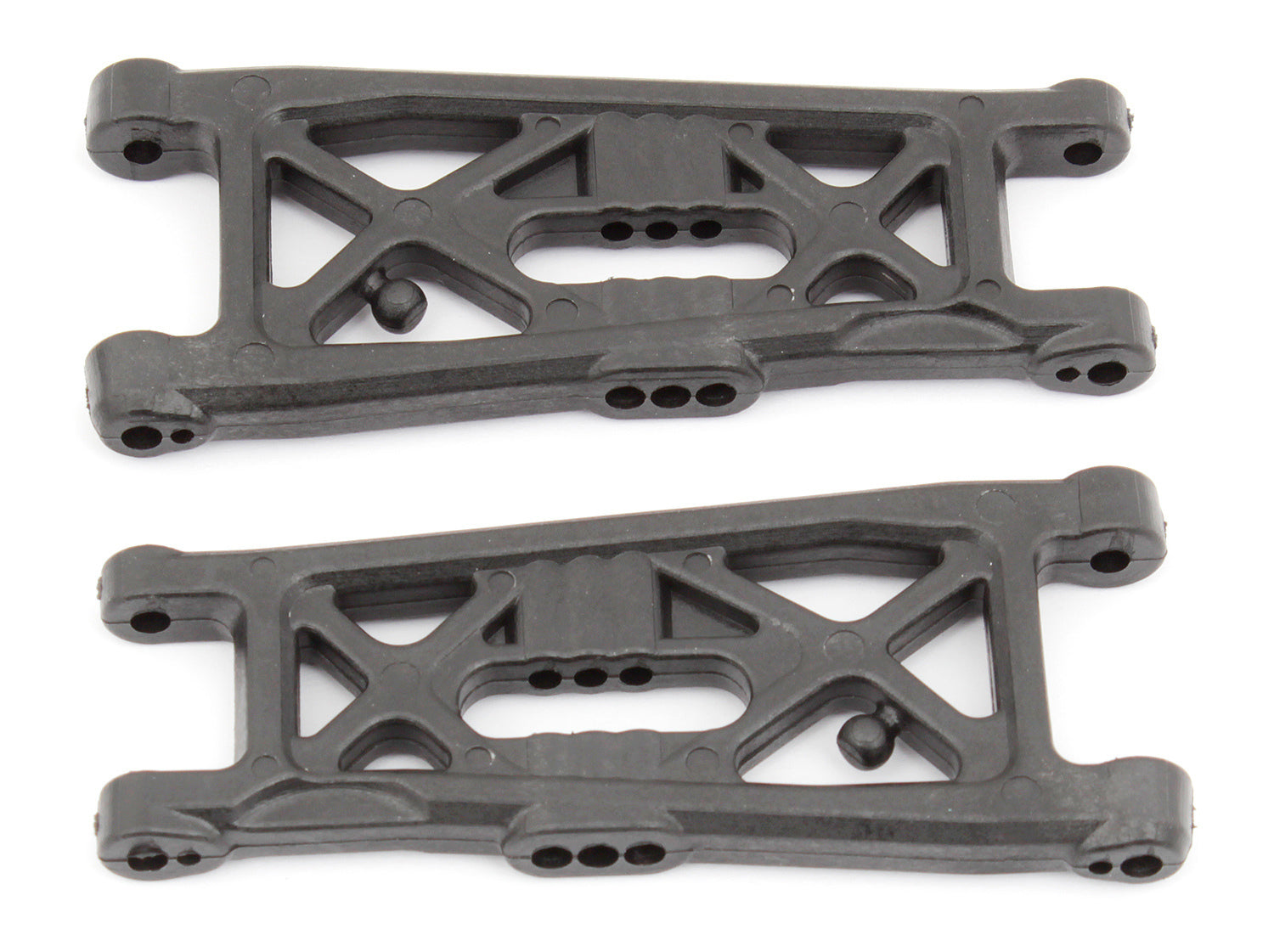 ASS91871 RC10B6 FT Front Suspension Arms, flat, carbon Team Associated