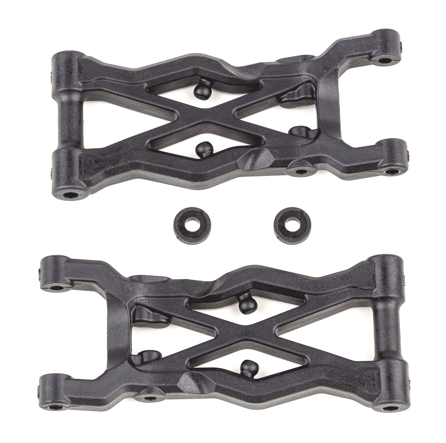ASS91874 RC10B6.2 FT Rear Suspension Arms 75mm, carbon Team Associated