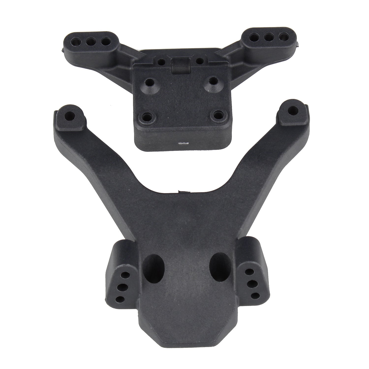 ASS91875 RC10B6 FT Top Plate and Ballstud Mount, carbon Team Associated