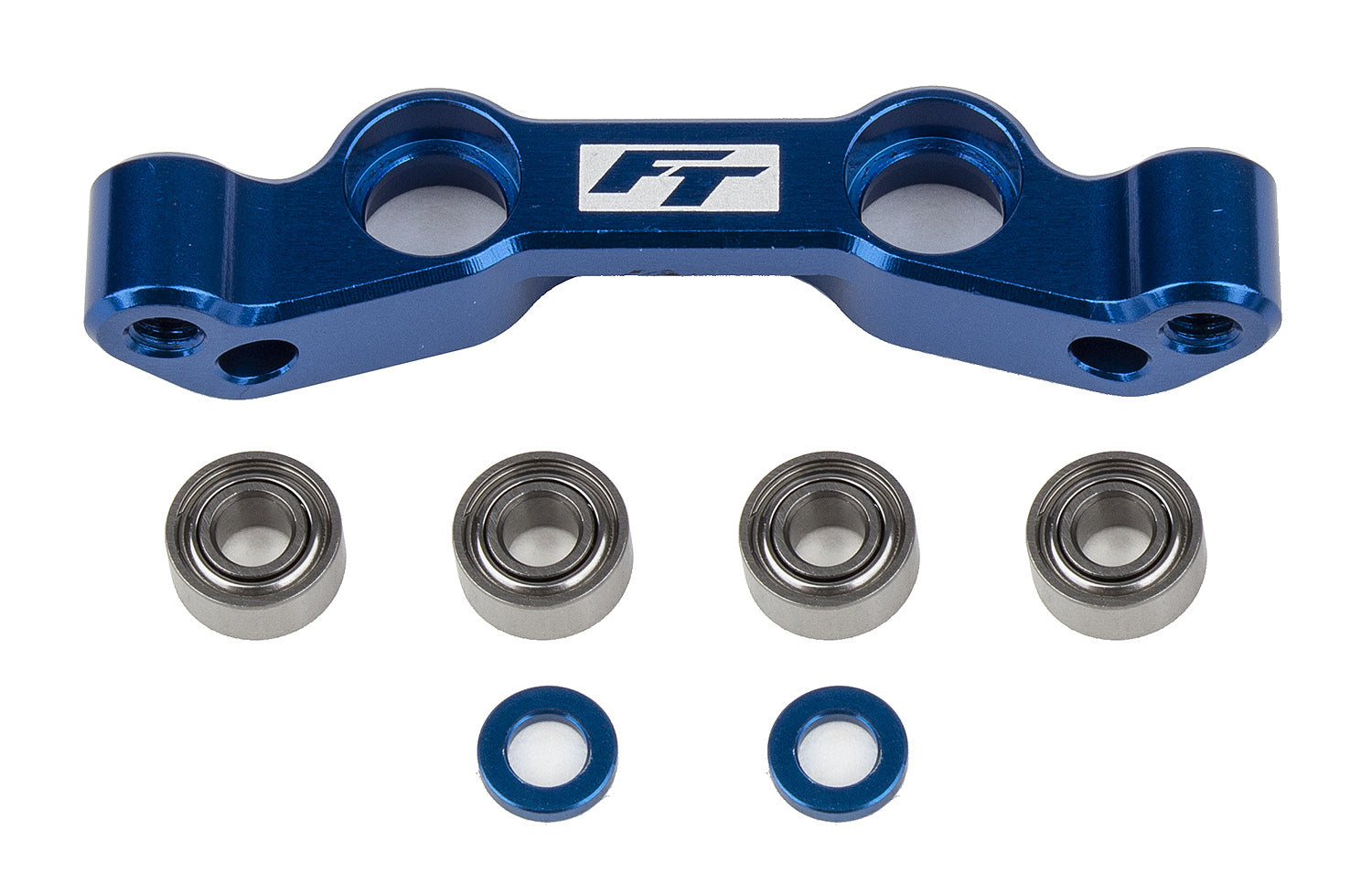 ASS91984 RC10B6.4 FT Steering Rack, blue aluminum Team Associated