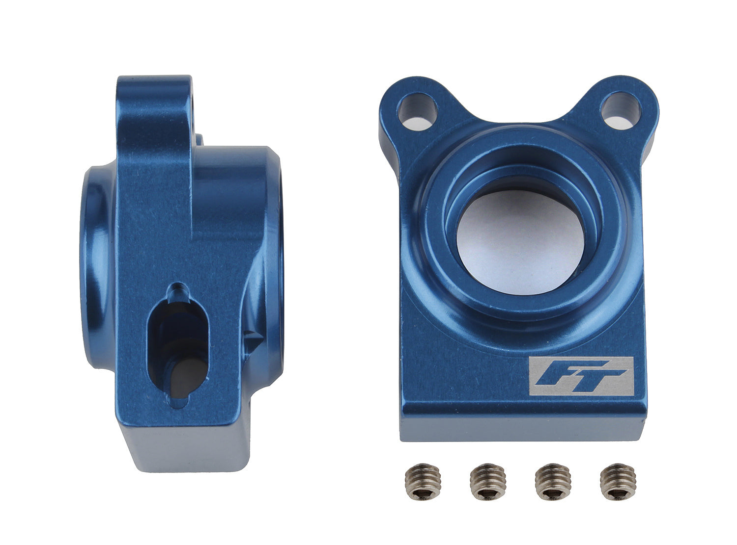 ASS92270 RC10B74.1 FT Rear Hubs, blue aluminum Team Associated