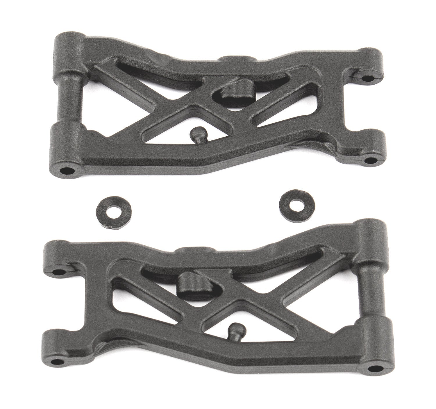 ASS92297 RC10B74 FT Front Suspension Arms, carbon Team Associated