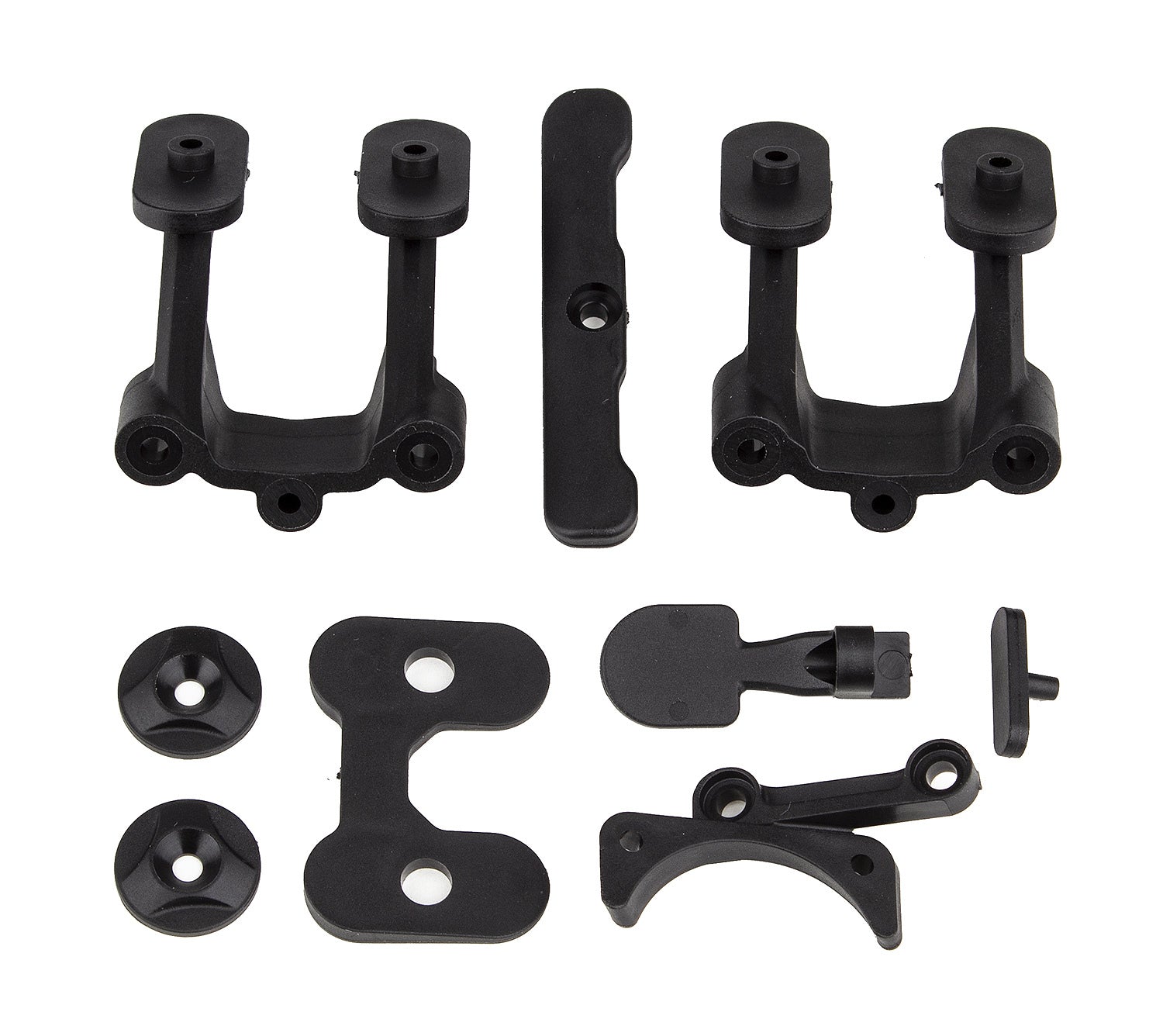 ASS92312 RC10B74.2 Rear Body Mount, Wing Mounts, Bumper, Fan Mount Team Associated