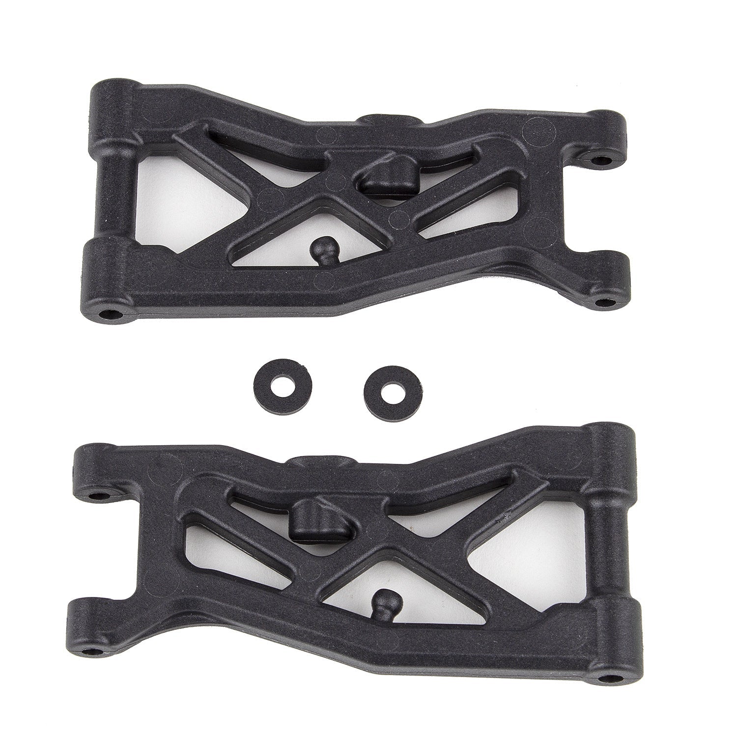 ASS92328 RC10B74.2 FT Front Suspension Arms, gull wing, carbon Team Associated