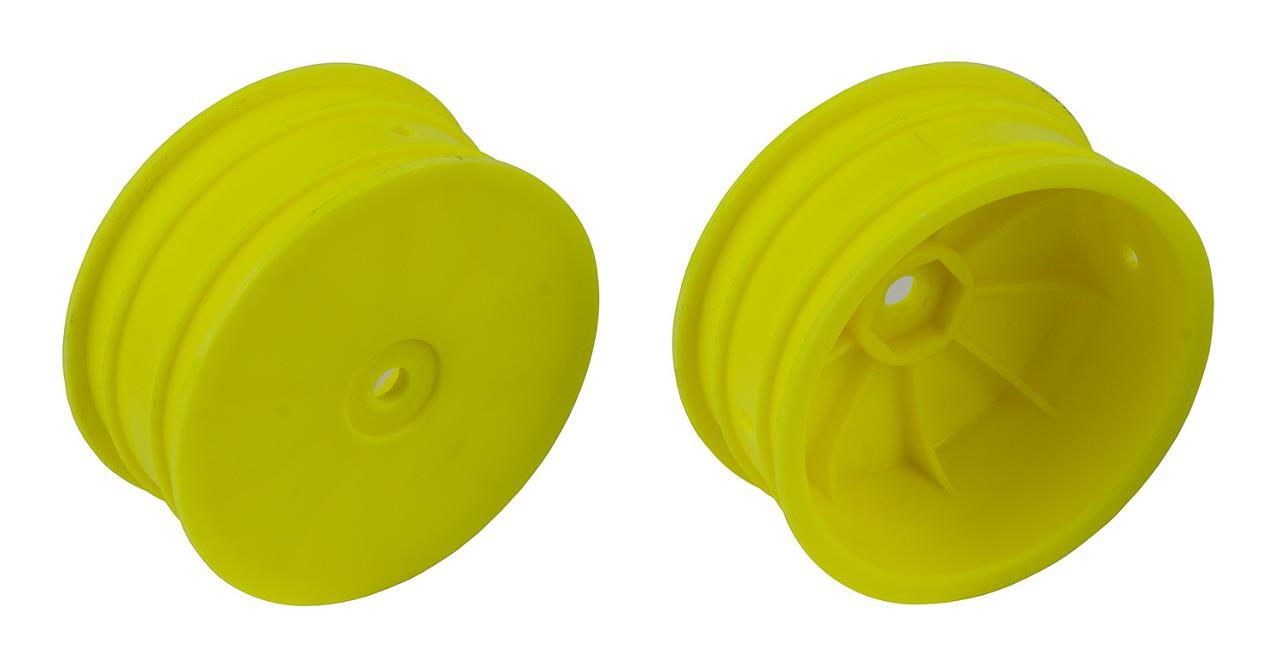 ASS92363 4WD Front Wheels, 2.2", 12mm hex, +1.5mm, yellow Team Associated