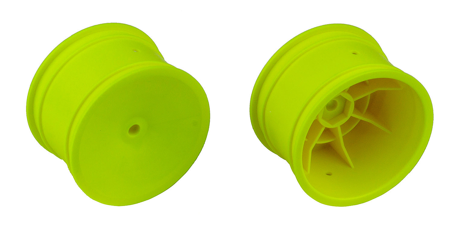 ASS9696 2WD/4WD Rear Wheels, 2.2 in, 12 mm Hex, yellow Team Associated