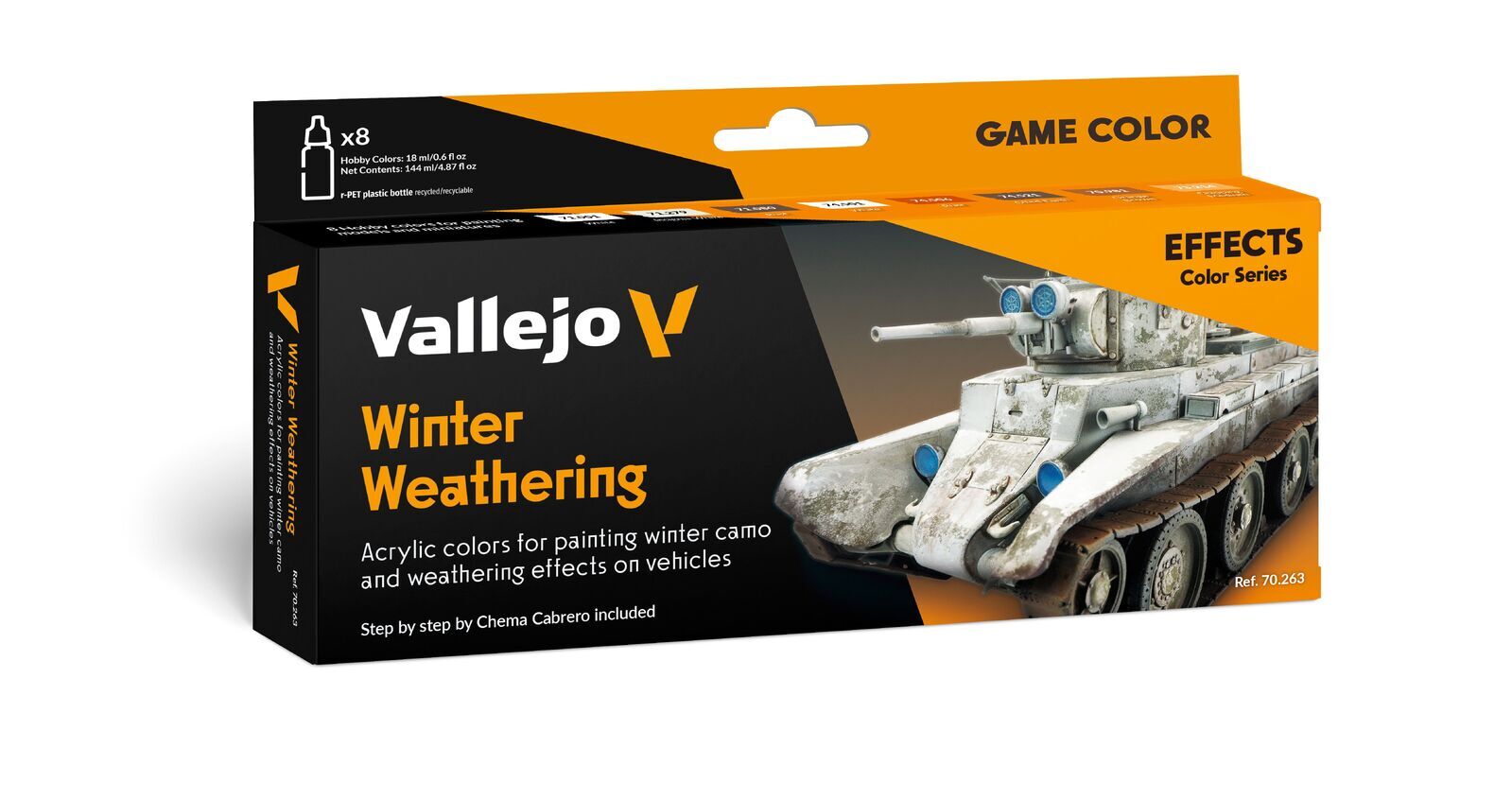 Vallejo Model Colour: Winter Weathering by Chema cabrero (8 Colours) Acrylic Paint Set AV70263