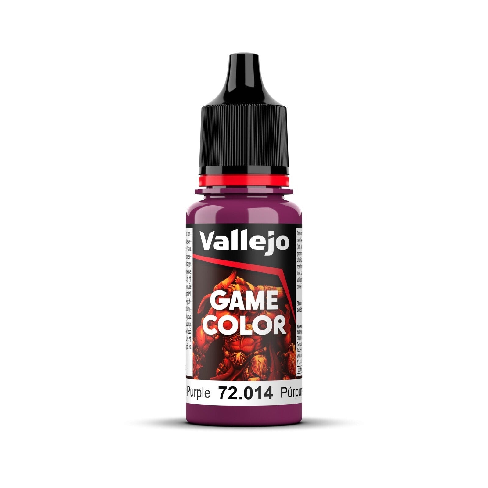 AV72014 Vallejo Game Colour Warlord Purple 18ml Acrylic Paint - New Formulation Vallejo
