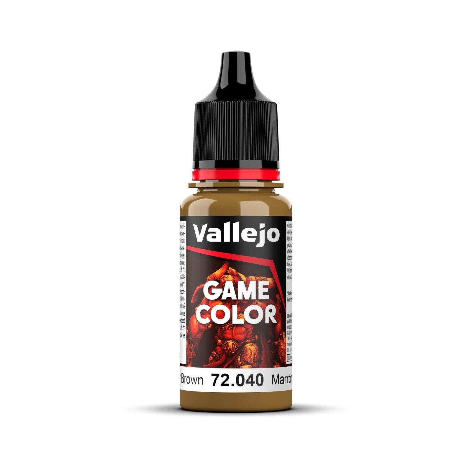 AV72040 Vallejo Game Colour Leather Brown 18ml Acrylic Paint - New Formulation Vallejo