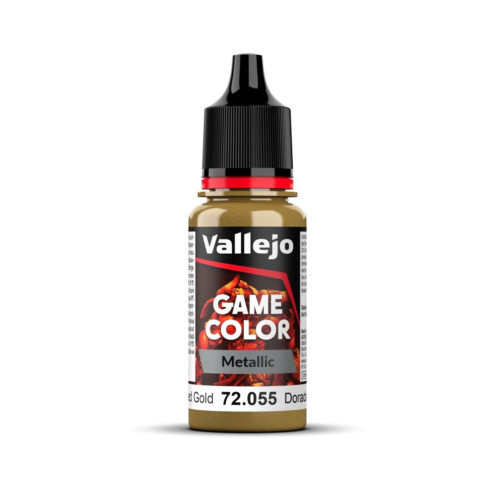 AV72055 Vallejo Game Colour Metal Polished Gold 18ml Acrylic Paint - New Formulation Vallejo