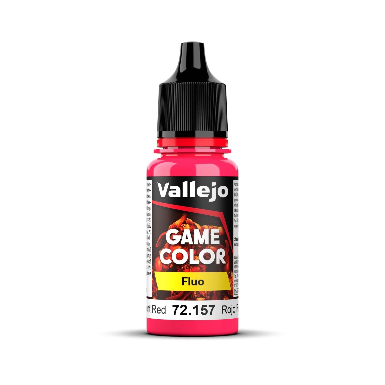 AV72157 Vallejo Game Colour Fluorescent Red 18ml Acrylic Paint - New Formulation Vallejo