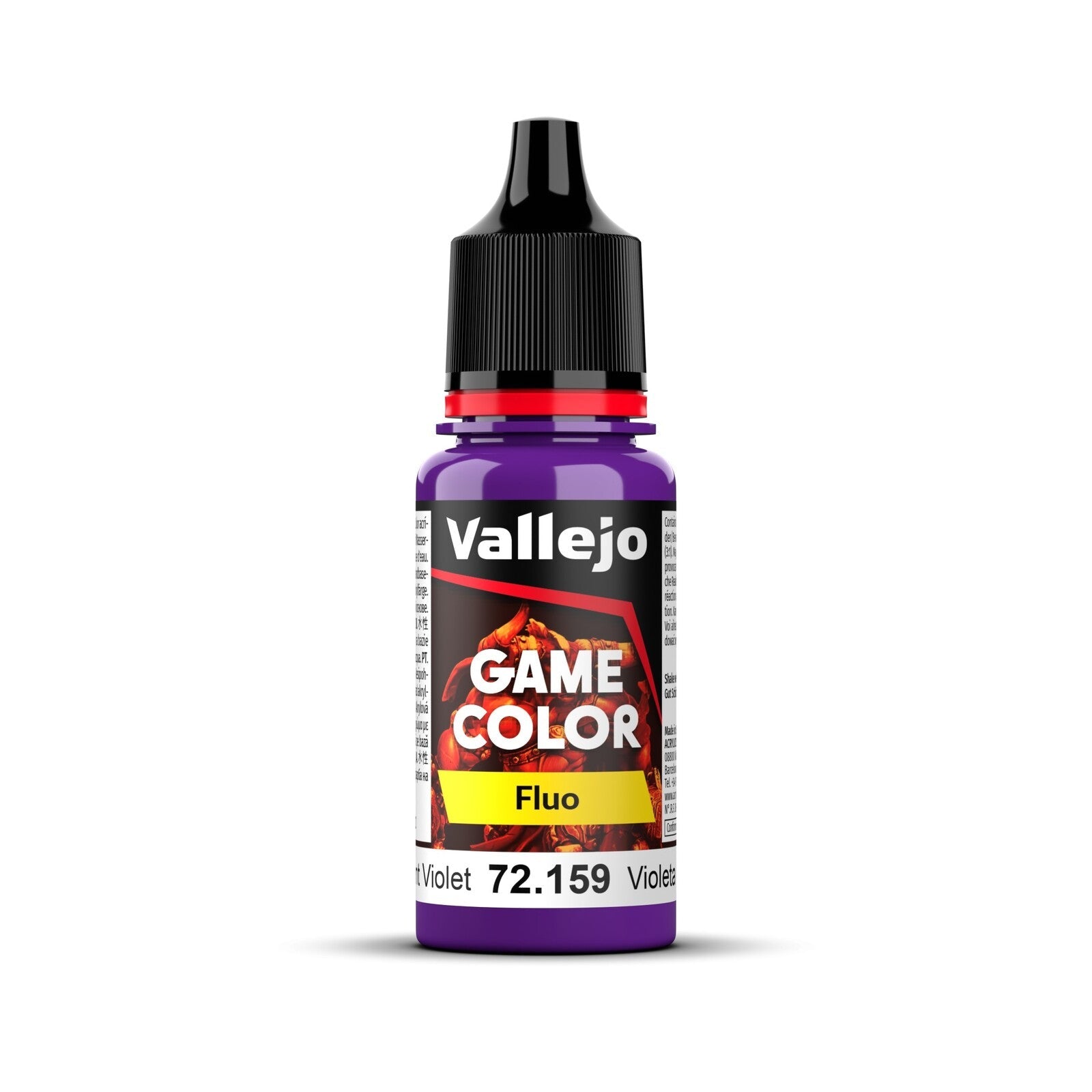 AV72159 Vallejo Game Colour Fluorescent Violet 18ml Acrylic Paint - New Formulation Vallejo
