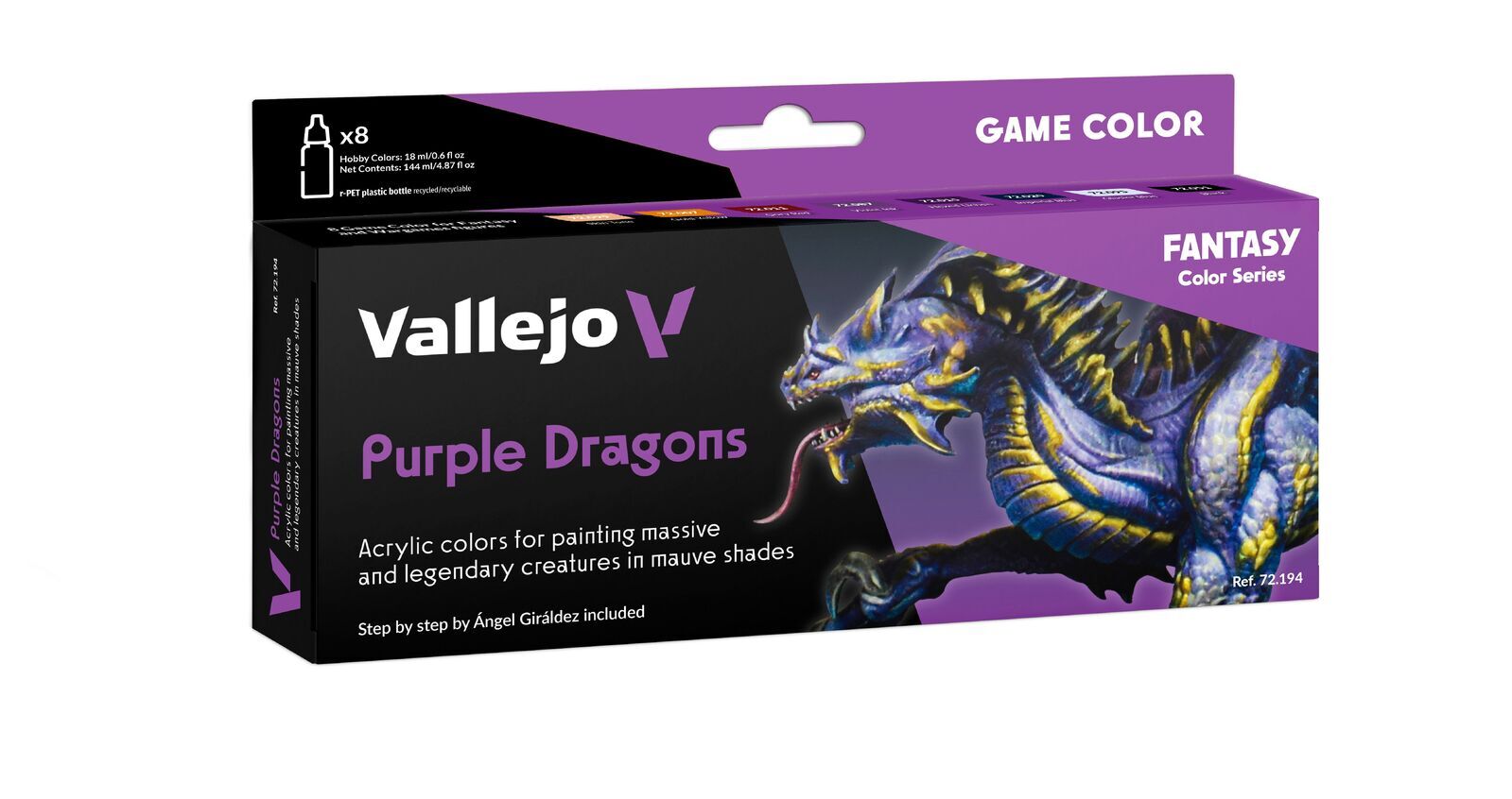 Vallejo Game Colour Purple Dragons - 8 Colour Acrylic Paint Set AV72194