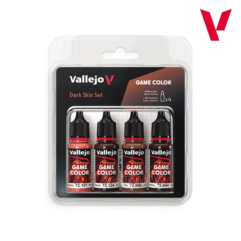 Vallejo Game Colour Dark Skin Set (4 Colours) Acrylic Paint Set