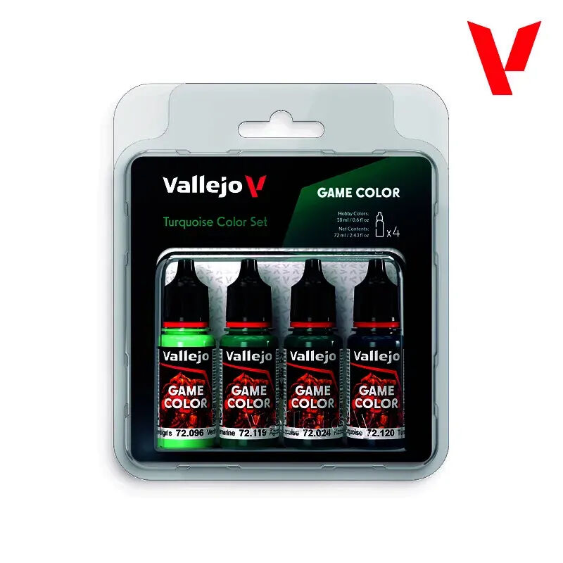 Vallejo Game Colour Turquoise Color Set (4 Colours) Acrylic Paint Set