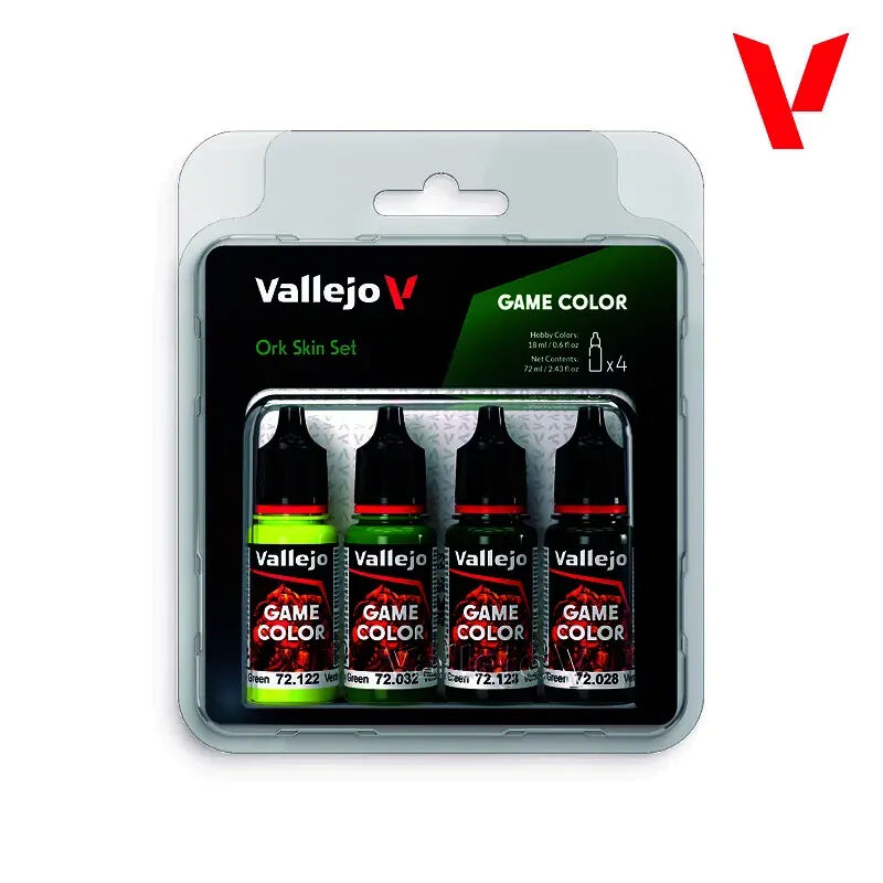 Vallejo Game Colour Ork Skin Set (4 Colours) Acrylic Paint Set AV72391