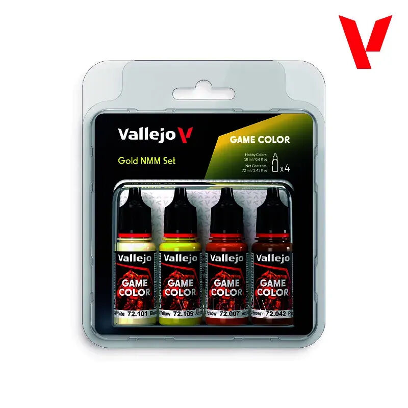 Vallejo Game Colour Gold NMM Set (4 Colours) Acrylic Paint Set