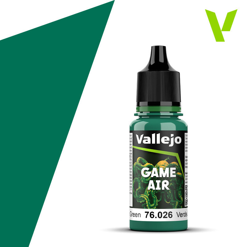 AV76026 Vallejo Game Air Jade Green 18 ml Acrylic Paint - New Formulation Vallejo