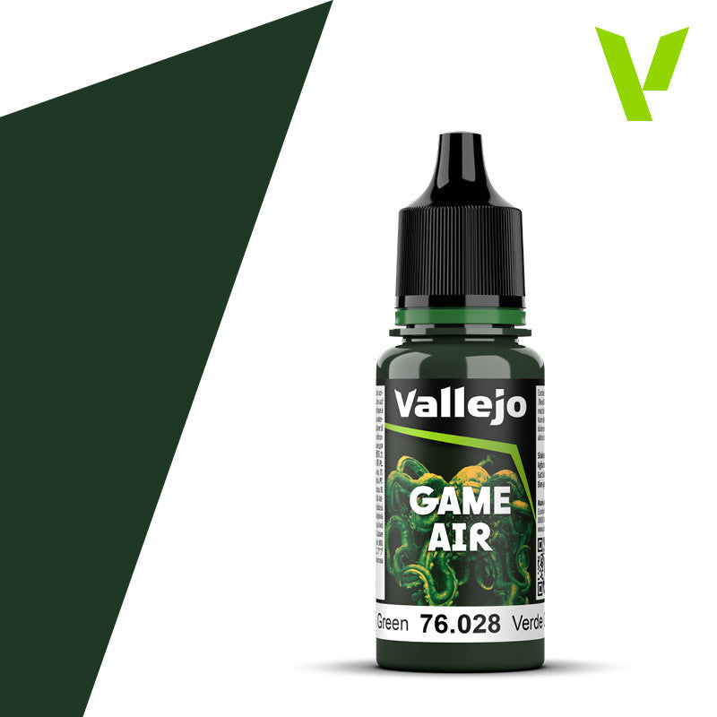 AV76028 Vallejo Game Air Dark Green 18 ml Acrylic Paint - New Formulation Vallejo