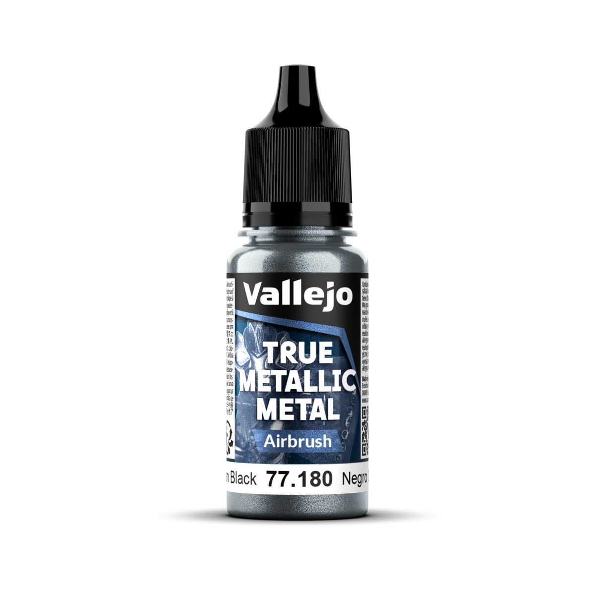 Vallejo True Metallic Metal: Airbrush - Obsidian Black 18 ml AV77180