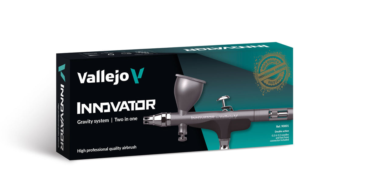INNOVATOR By Vallejo - Gravity System - 2 in 1 (0.2 & 0.3) Precision Airbrush AV90001
