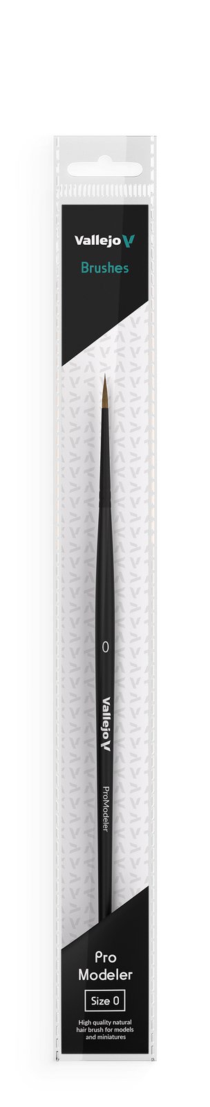 AVB01000 Vallejo Hobby Brushes: Pro Modeler Natural Hair Round Brush No. 0 Vallejo