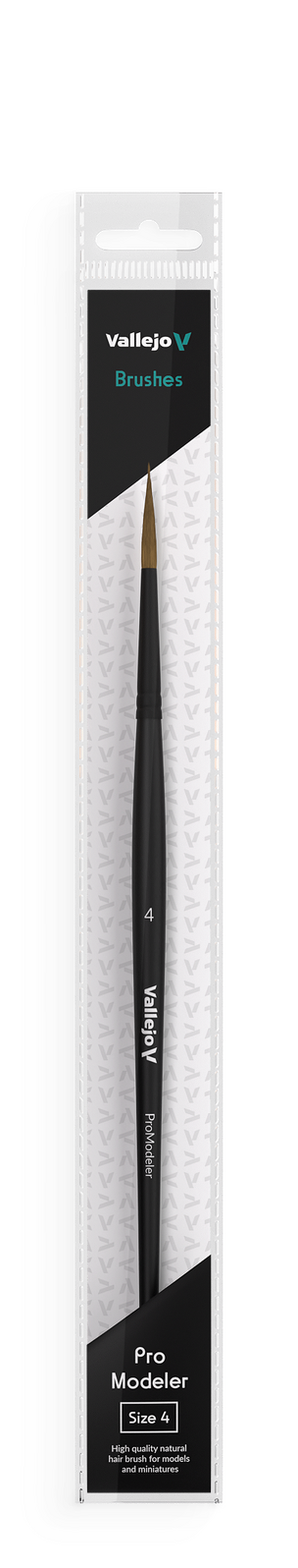 AVB01004 Vallejo Hobby Brushes: Pro Modeler Natural Hair Round Brush No. 4 Vallejo