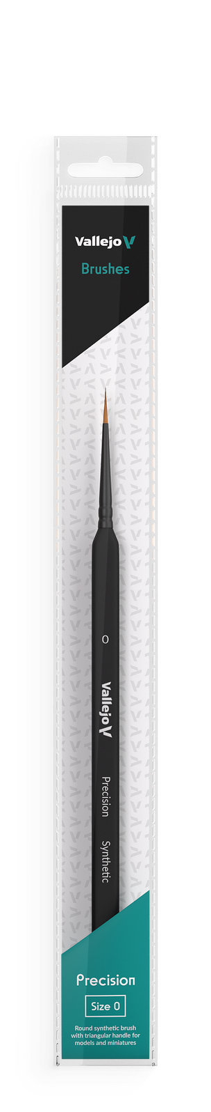 AVB03000 Vallejo Hobby Brushes: Precision Round Synthetic Brush, Triangular Handle No. 0 Vallejo